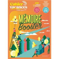 Mise en scène lumineuse et estivale de la première de couverture du cahier "Mémoire Boost" de Marabout