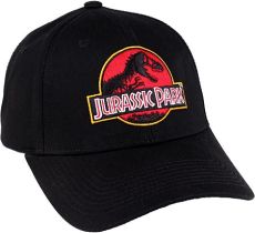 Casquette noire Jurassic Park avec son logo culte brodé rouge et jaune, style baseball collector