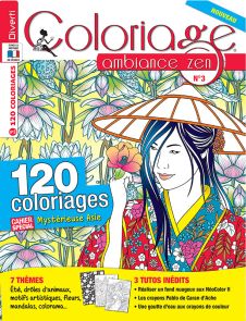 Coloriage ambiance zen n°3 - Cahier spéciale mystérieuse Asie