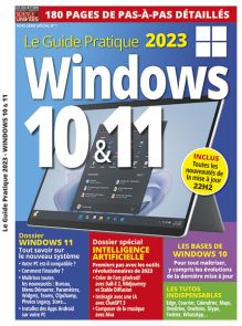Avec ses 180 pages de pas à pas détaillés, le guide pratique 2023 de Windows 10 et 11 est là pour vous aider au quotidien sur votre PC. Achat magazine Divertistore