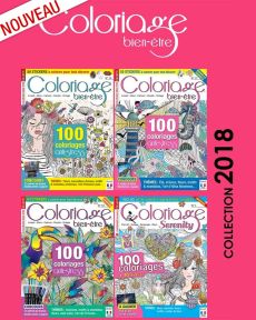 Collection complète 2018 COLORIAGE BIEN ETRE - 4 magazines