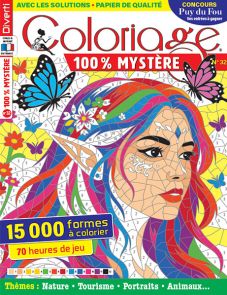 Coloriage 100% Mystère 32 - Thèmes : Nature, Tourisme, Portraits, Animaux
