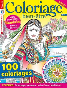 100 coloriages, 7 thèmes pour prendre plaisir à colorier : Animaux, fleurs, Inde...