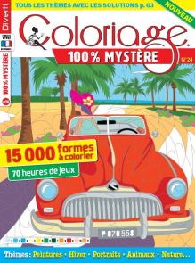 Coloriage 100% Mystère 24 - Thèmes : Voyage - Activité - Portraits - Animaux