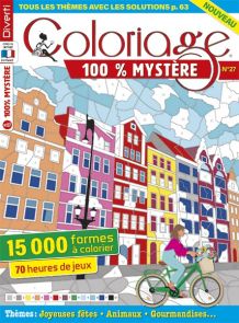 Plongez dans le dernier *Coloriage 100% Mystère* : révélez des dessins cachés en coloriant, détendez-vous et laissez libre cours à votre créativité avec des thèmes variés ! Achat magazine sur Divertistore.com
