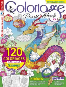 Coloriage Pause Détente 8 - Cahier spécial "Amour" - magazine en vente sur divertistore.com