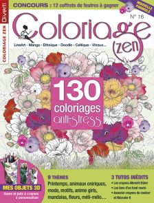 magazine coloriage zen anti-stress lineart manga ethnique doodle celitque vitraux albrecht durer neocolor