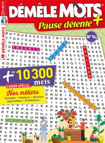 Le magazine Démêle-Mots Pause Détente + n°14 et son cahier spécial sur les métiers pour des heures d'évasion et de lâcher-prise - Diverti Editions