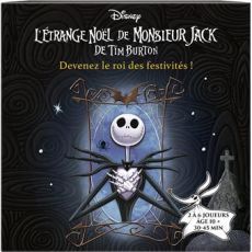 Boîte de jeu L'Étrange Noël de Monsieur Jack de Tim Burton. Jack Skellington pose au centre d'un cadre stylisé sur fond de nuit étoilée avec Zero.