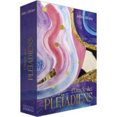 Coffret L’Oracle des Pléiadiens – boîte illustrée aux couleurs cosmiques et dorées, édition Exergue