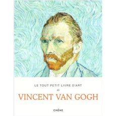 Couverture du livre "Le tout petit livre d’art de Vincent Van Gogh" avec autoportrait du peintre aux tons verts et bleus, fond tourbillonnant caractéristique de son style post-impressionniste. Achat sur Divertistore.com.