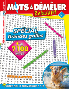 Mots à démêler Relaxant 21 - Spécial grandes grilles - Plus de 7100 mots à retrouver