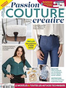 Découvrez les 12 modèles de ce nouveau numéro de Passion Couture Créative : short, vide-poche, chemisier, cabas à rivets, cache-pots, suspensions légères - pantalon fluide, pochette à bijoux, top dos nu, salopette en éponge, sac de plage