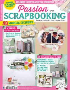 Printemps, carnets à trésor en 40 modèles exclusifs pour ce nouveau numéro de Passion Scrapbooking 97 de Diverti Editions
