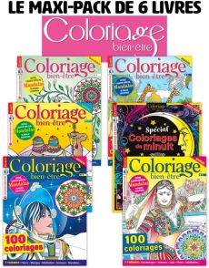 Pack de 6 livres de Coloriages Bien-être