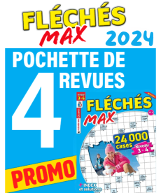 Pochette 2024 Flèches Max : 4 numéros de jeux Flèches pour exercer logique, rapidité et observation avec des grilles variées. - Achat magazine sur Divertistore.com