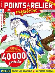 Poster de 225 points à réaliser en un seul trait et 7 thématiques dans ce nouveau numéro de Points à relier Mystère pour vous divertir intensément.