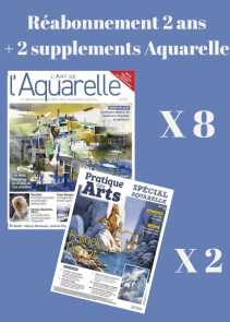 Offre de réabonnement 2 ANS l'Art de l'Aquarelle + 2 suppléments aquarelle - Réabonnement sur Divertistore.com