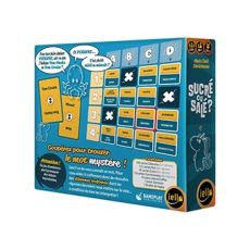 Dos de la boîte Sucré ou Salé montrant la grille de mots (Armée, Pirate, Jeunesse, etc.) et les cartes dilemmes (Tom Cruise vs Tom Hanks). Présentation des 149 cartes et jetons inclus pour jouer sur Divertistore.com.