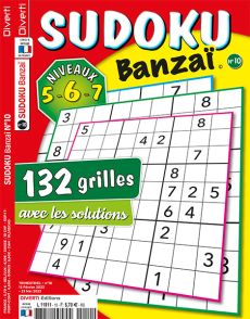 Le magazine Sudoku Banzai n°5 de Diverti Editions de niveaux 5-6-7 pour des heures de concentration